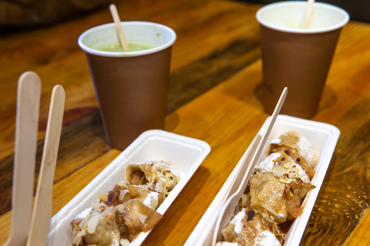 Amsterdam vegan essen Happy Pig Rolled Pancake und Matcha