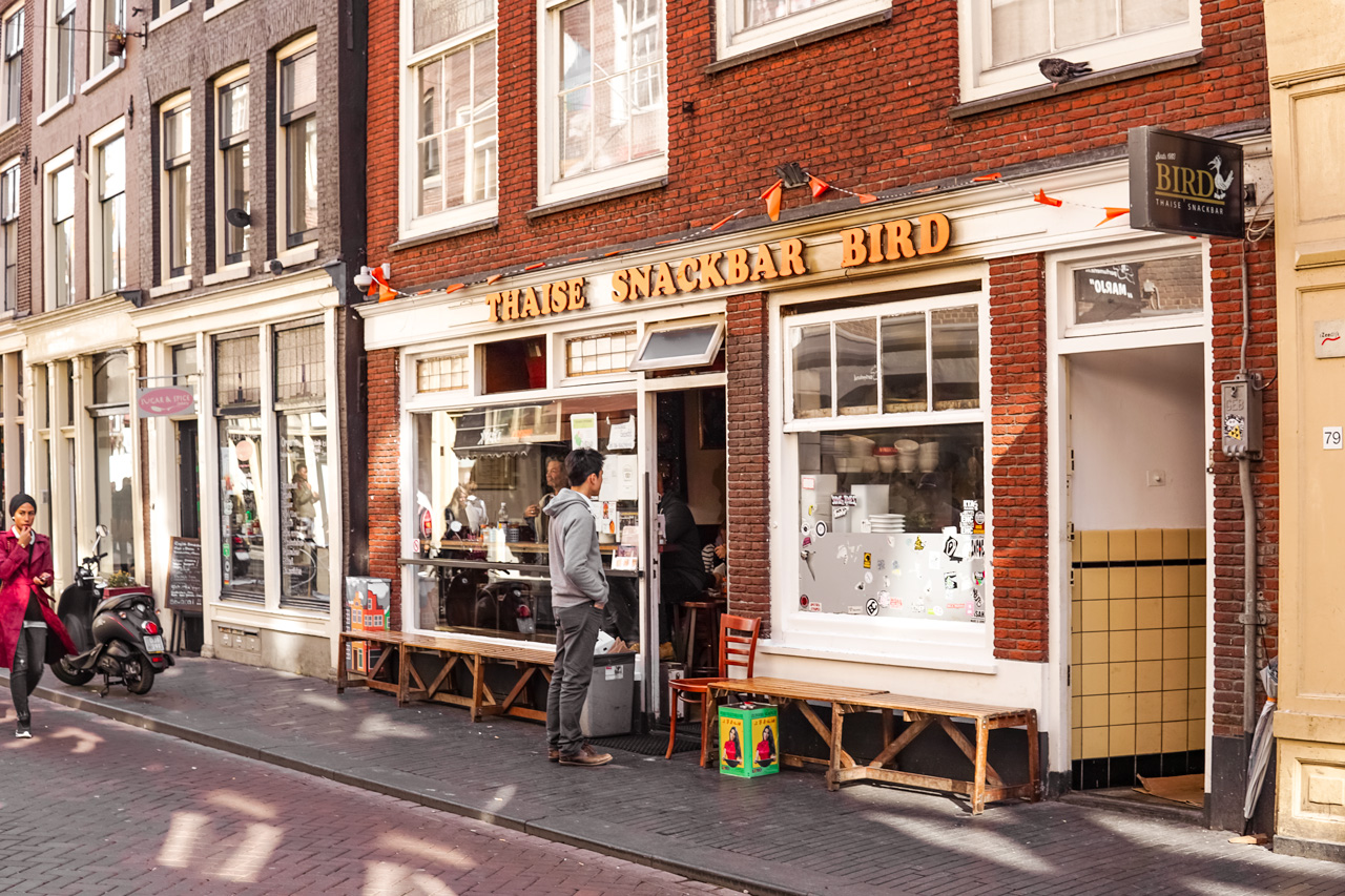 Amsterdam vegan essen Thaise Snackbar Bird Außenansicht