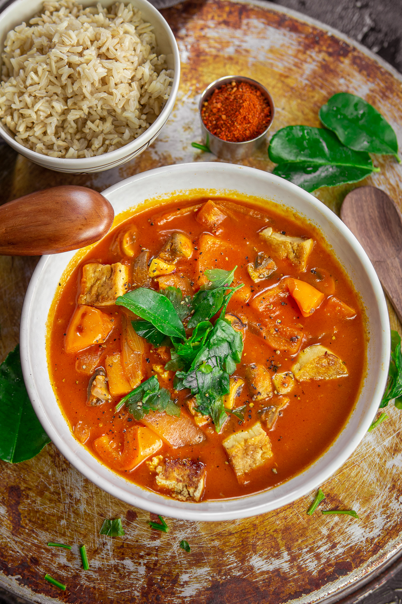Veganes Tomaten-Kokos Curry