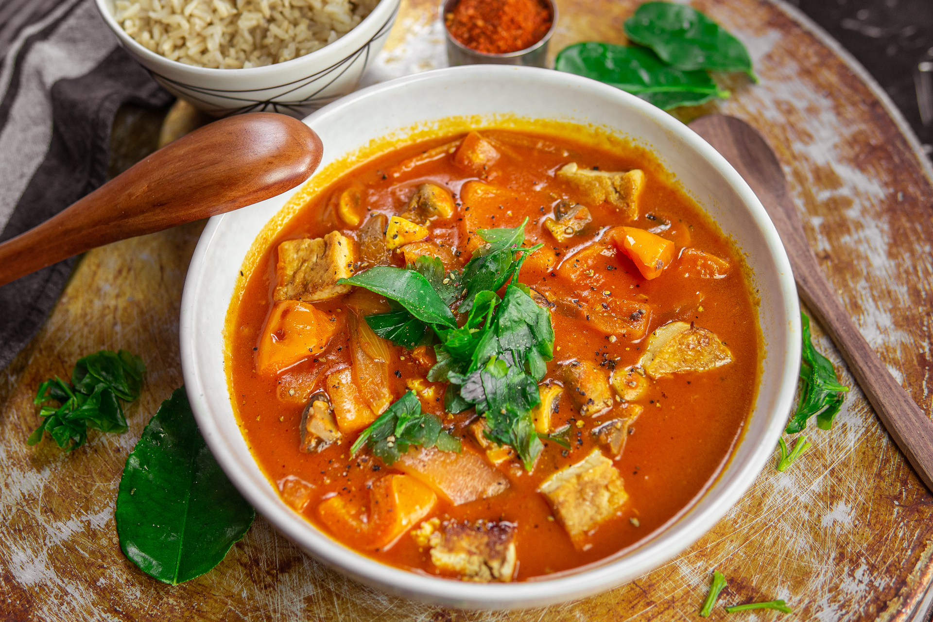 Veganes Tomaten-Kokos Curry
